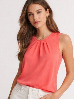 Max Studio Sleeveless Silk Blouse